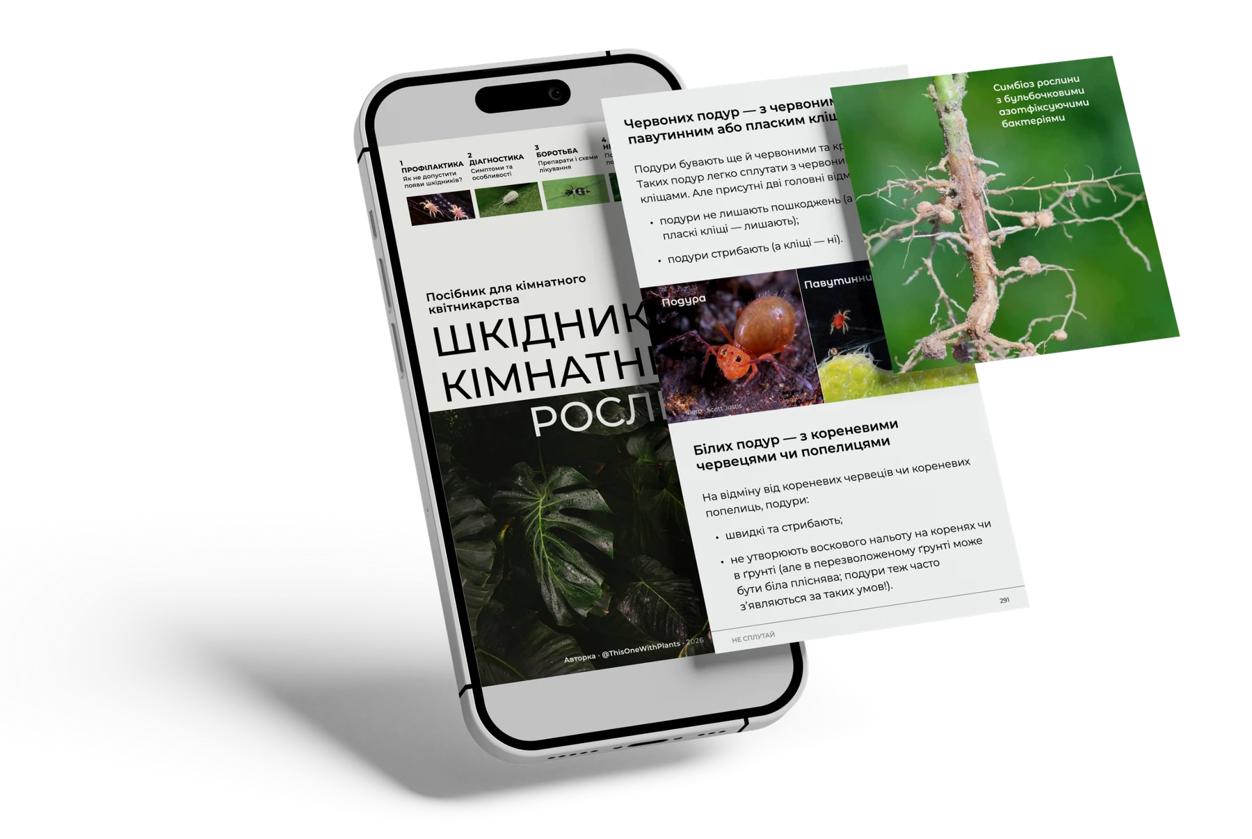 Посібник та приклади сторінок із фото шкідників і поясненнями
